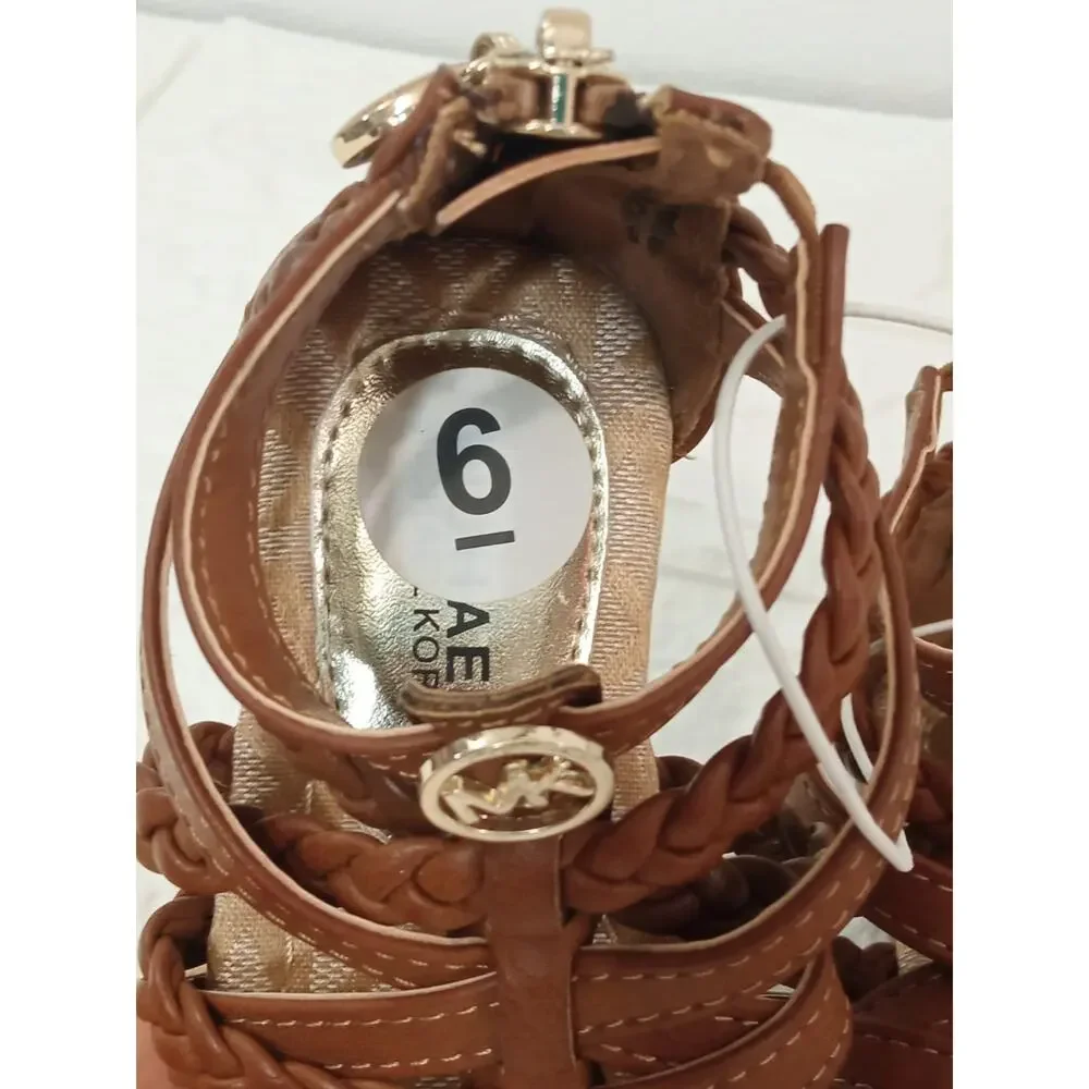 Michael Kors Toddler Girl Sandals Gladiator MK Brown Cognac Size 6